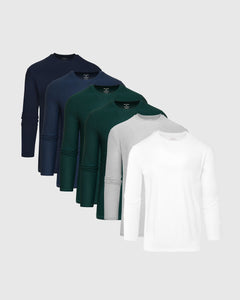 True ClassicVariety Active Long Sleeve Crew T-Shirt 6-Pack