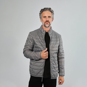 True ClassicGun Metal Quilted Puffer Jacket