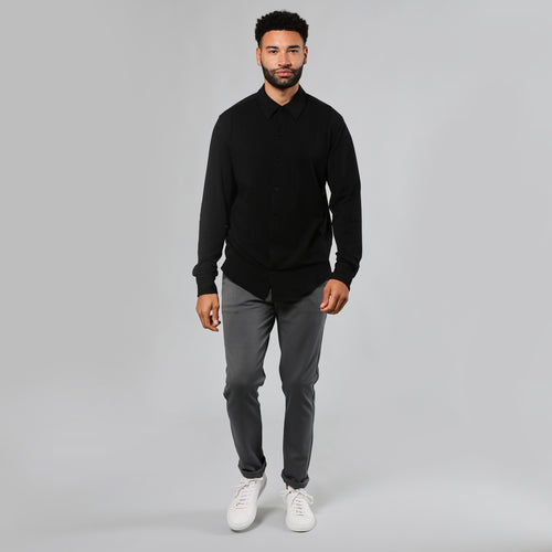 Black Long Sleeve Knit Shirt