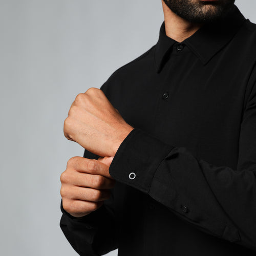 Black Long Sleeve Knit Shirt