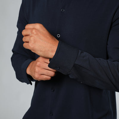 Knit Long Sleeve Shirt - Navy