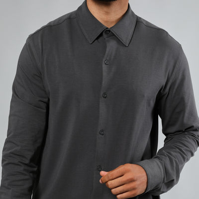 Knit Long Sleeve Shirt - Carbon