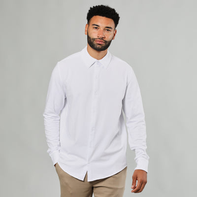 Knit Long Sleeve Shirt - White