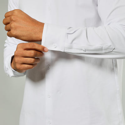 Knit Long Sleeve Shirt - White