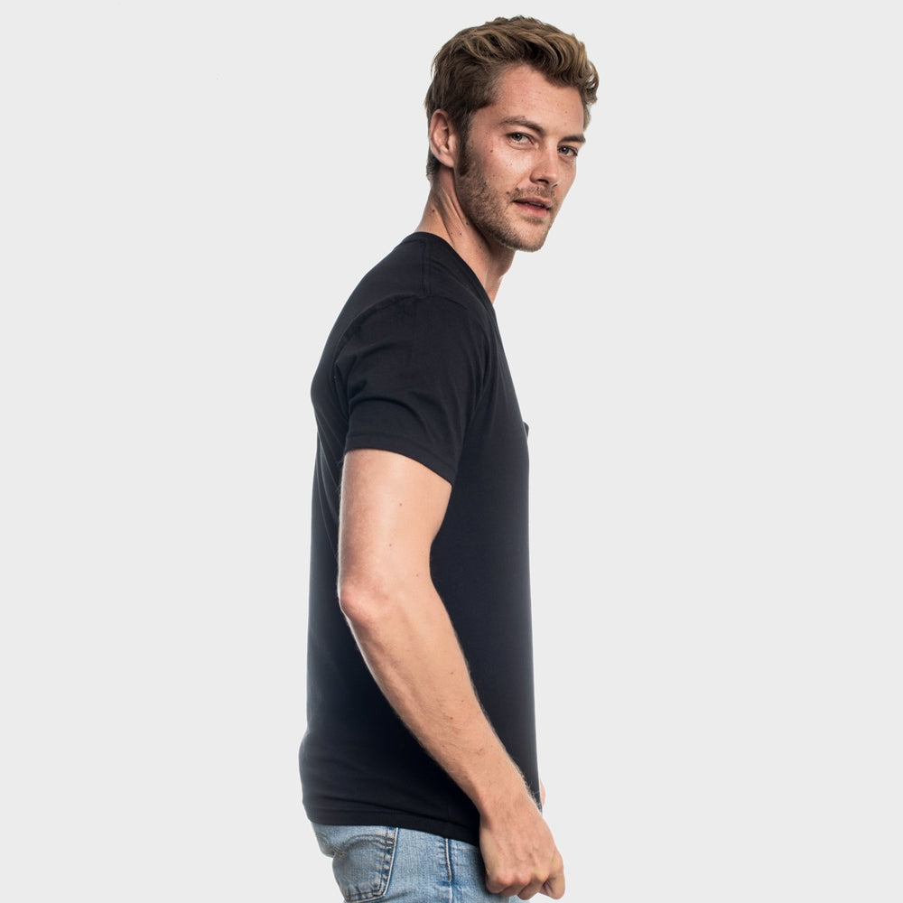 Black Pocket Crew Tee