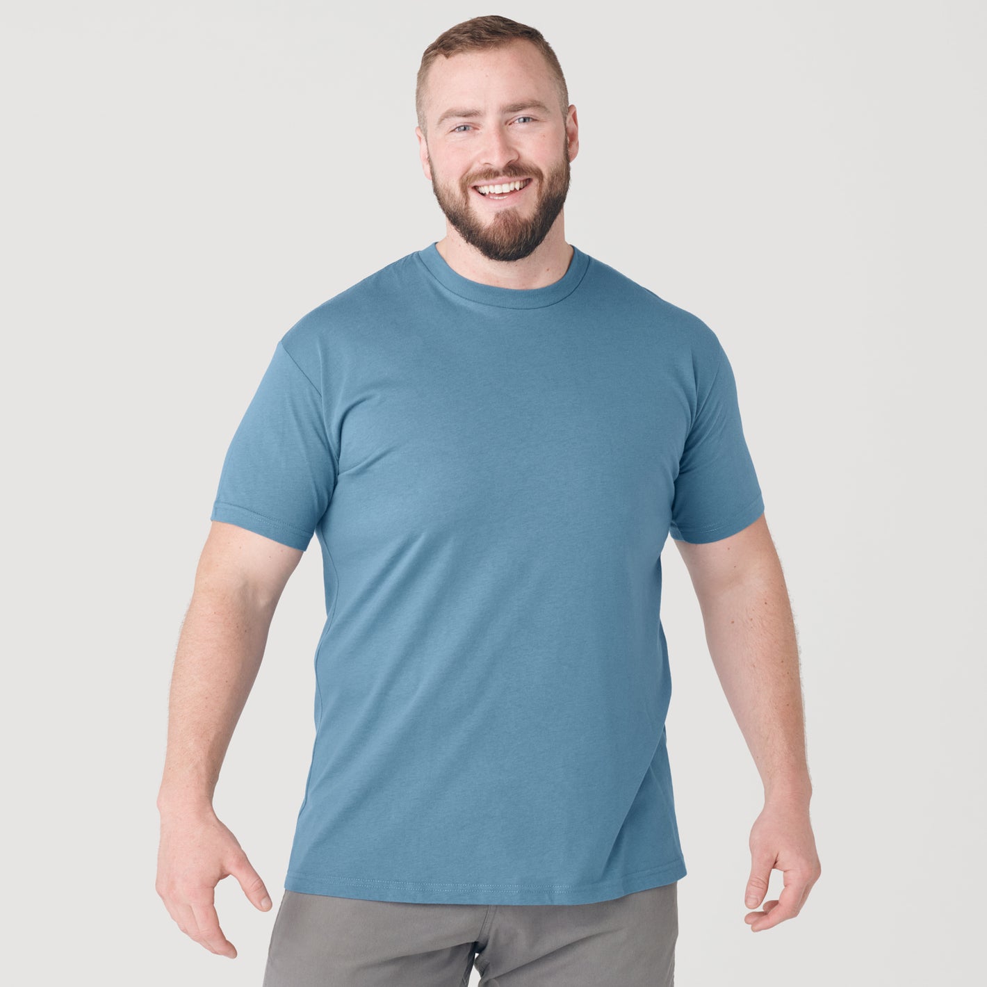 Man wearing Bluestone Short Sleeve Crew Neck Tee.