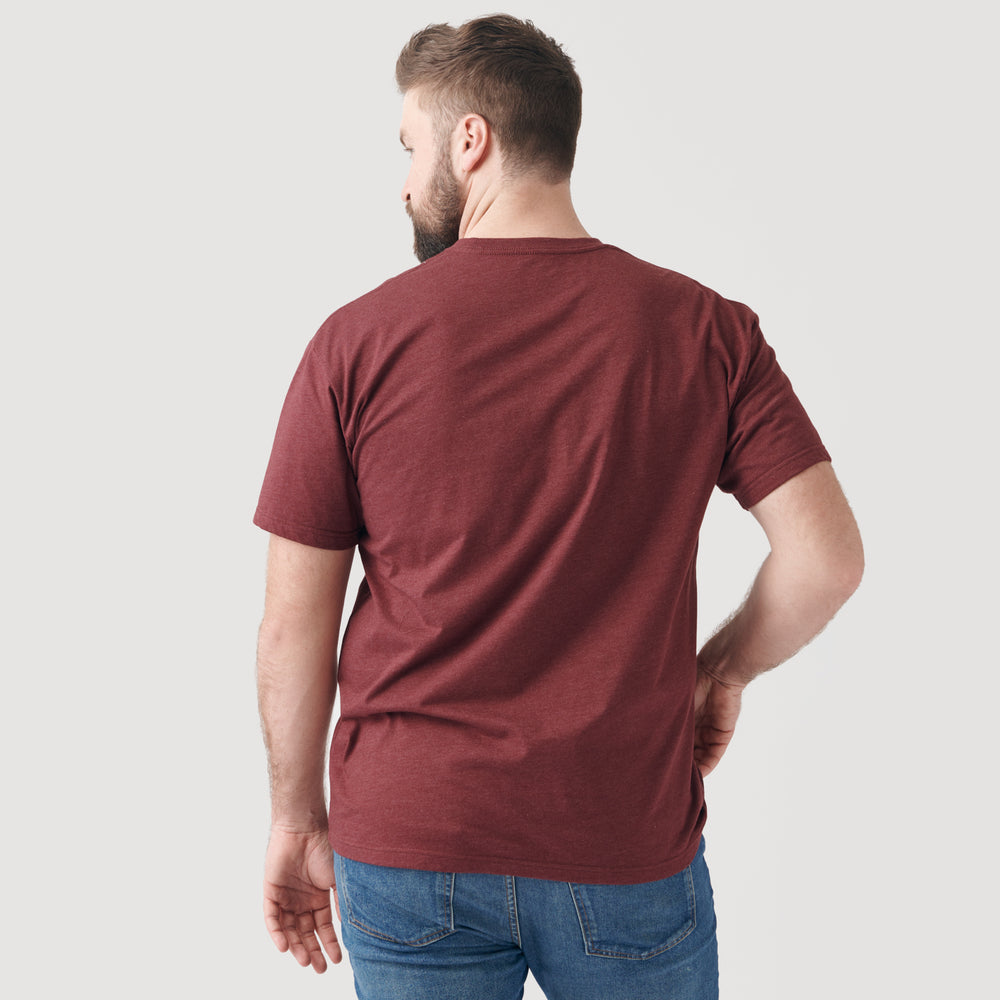 Heather Burgundy Short Sleeve Crew Neck Tee