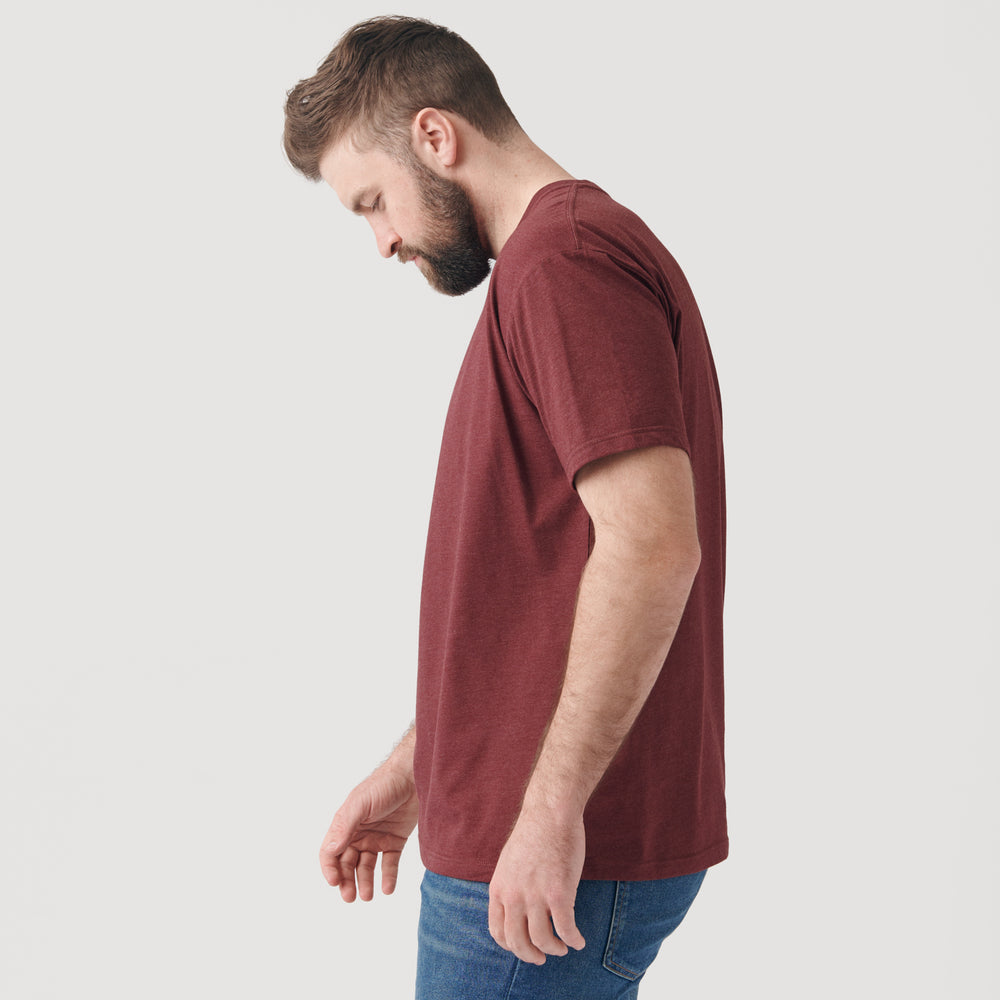 Heather Burgundy Short Sleeve Crew Neck Tee