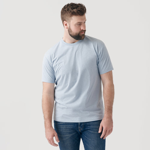 Heather Pale Blue Short Sleeve Crew Neck Tee