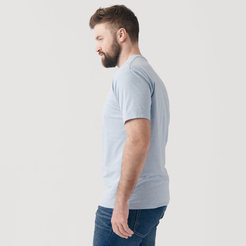 Heather Pale Blue Short Sleeve Crew Neck Tee