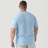 Man in Oxford Blue Short Sleeve Crew Neck Tee, back view.