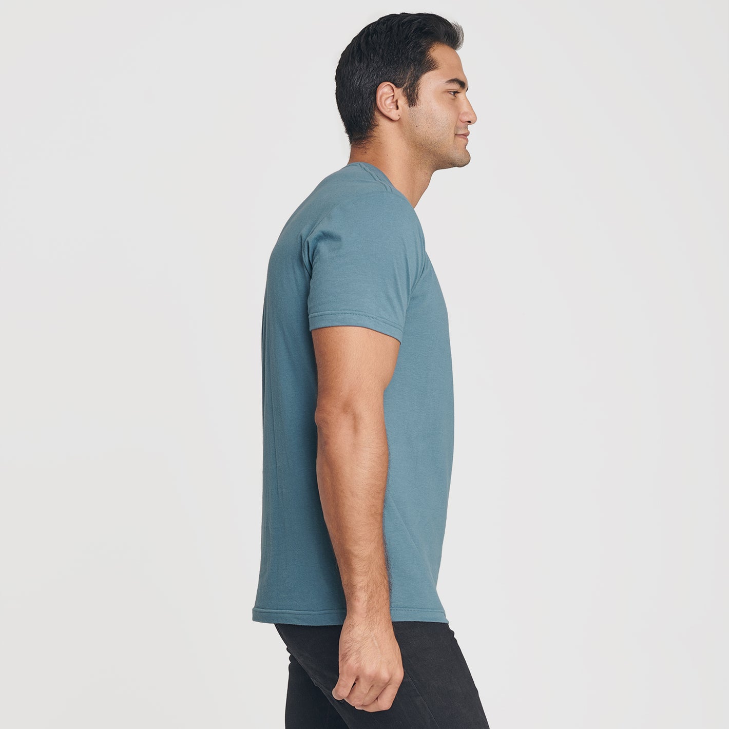 Man modeling Bluestone Short Sleeve Crew Neck Tee, showing fit and style.