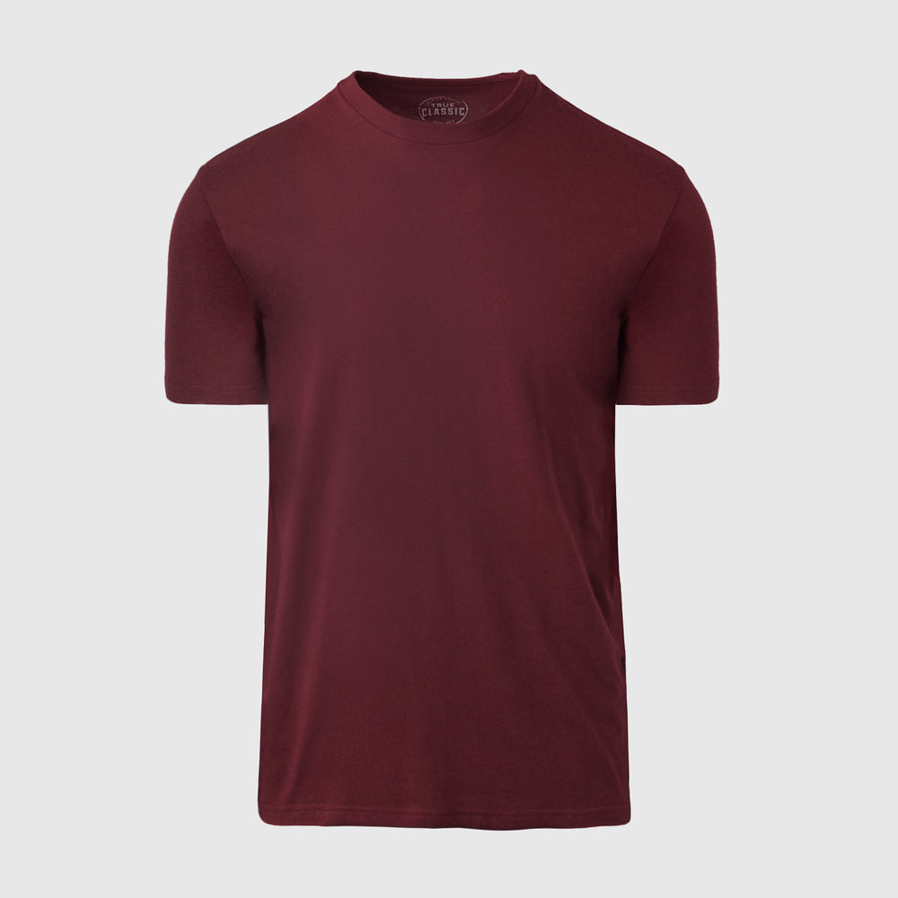 Burgundy Short Sleeve Crew Neck Tee