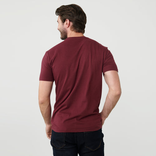 Burgundy Short Sleeve Crew Neck Tee