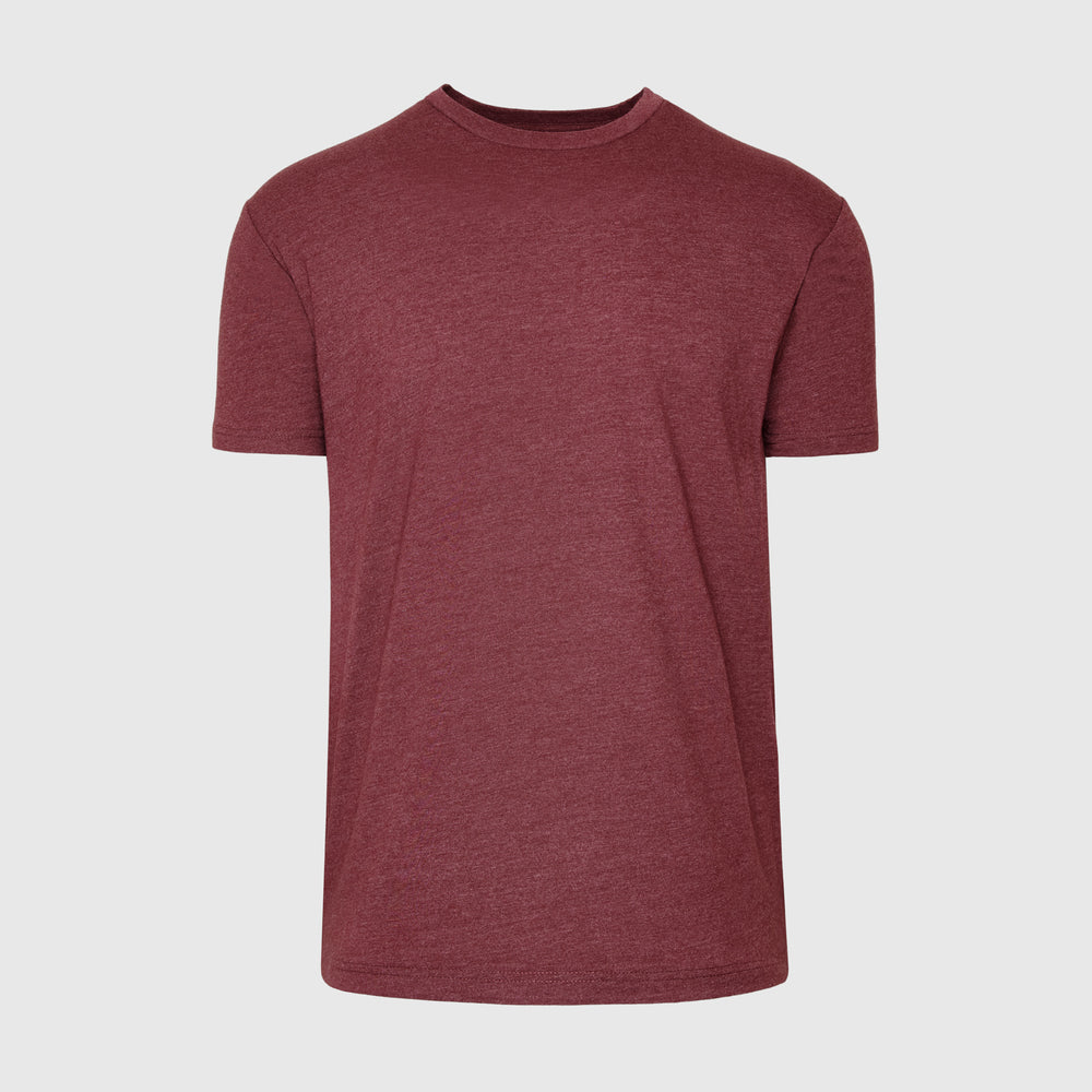 Heather Burgundy Short Sleeve Crew Neck Tee