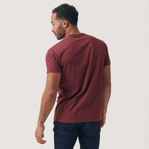 Heather Burgundy Short Sleeve Crew Neck Tee