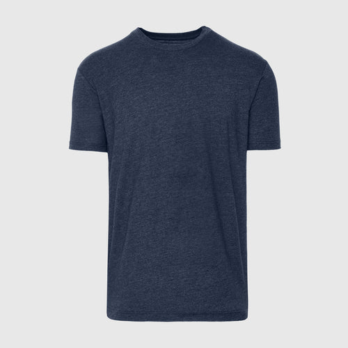 Heather Navy Short Sleeve Crew Neck Tee