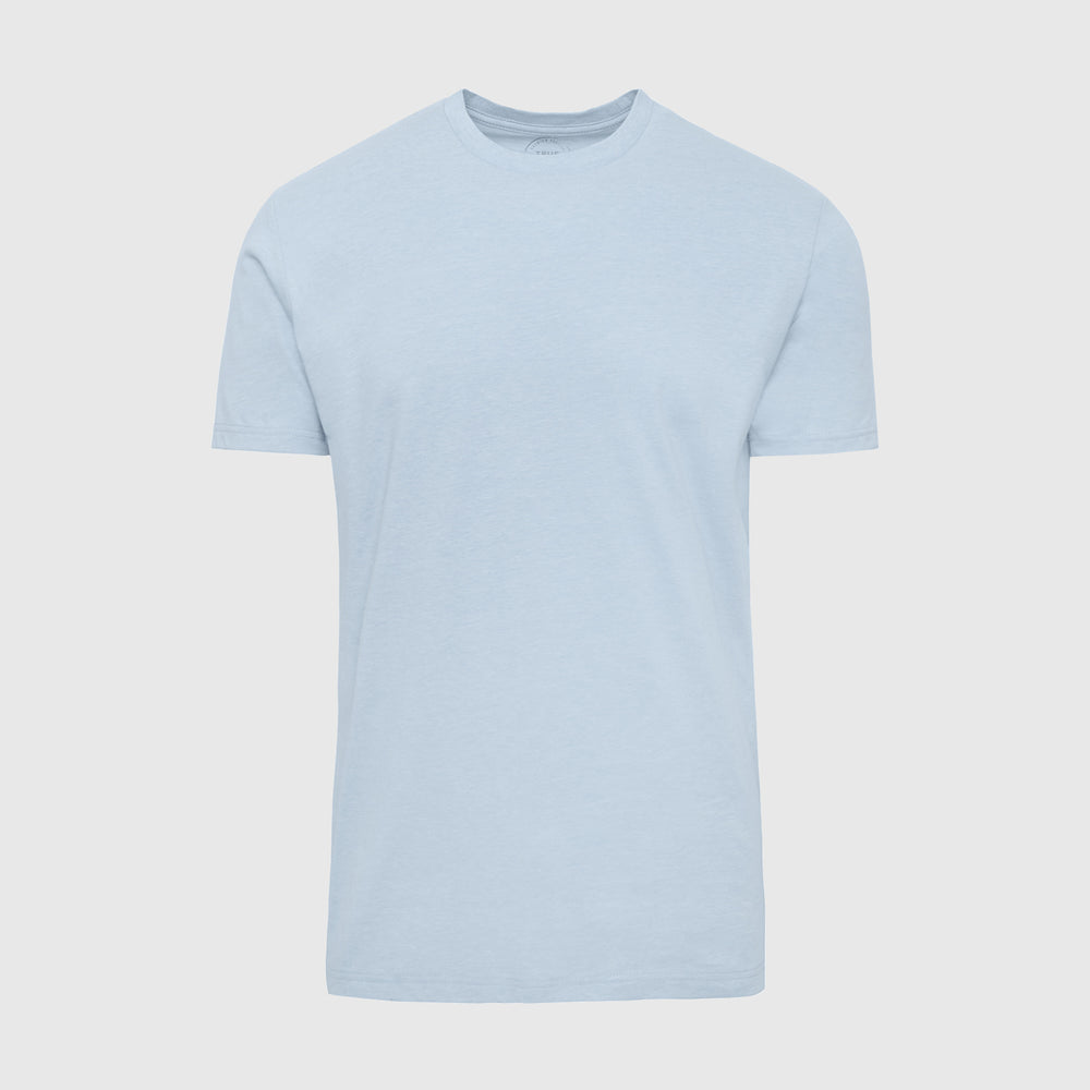 Heather Pale Blue Short Sleeve Crew Neck Tee