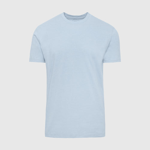 Heather Pale Blue Short Sleeve Crew Neck Tee