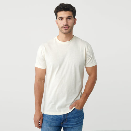 Off White Short Sleeve Crew Neck Tee