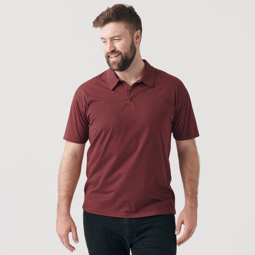 Heather Burgundy Short Sleeve Polo