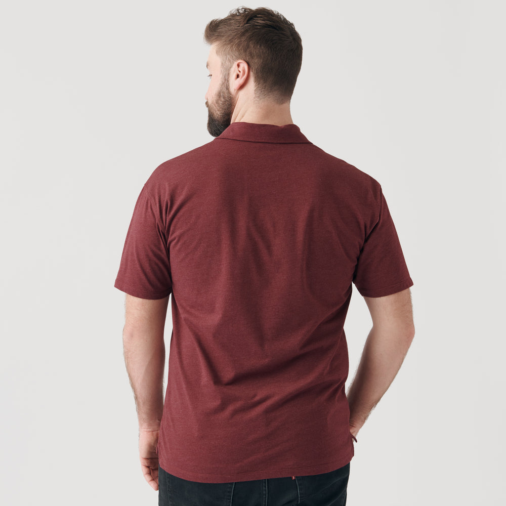 Heather Burgundy Short Sleeve Polo