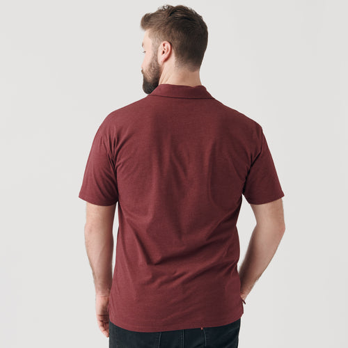 Heather Burgundy Short Sleeve Polo