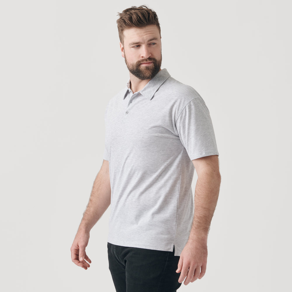 Light Heather Gray Short Sleeve Polo