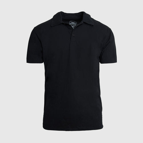 Black Short Sleeve Polo