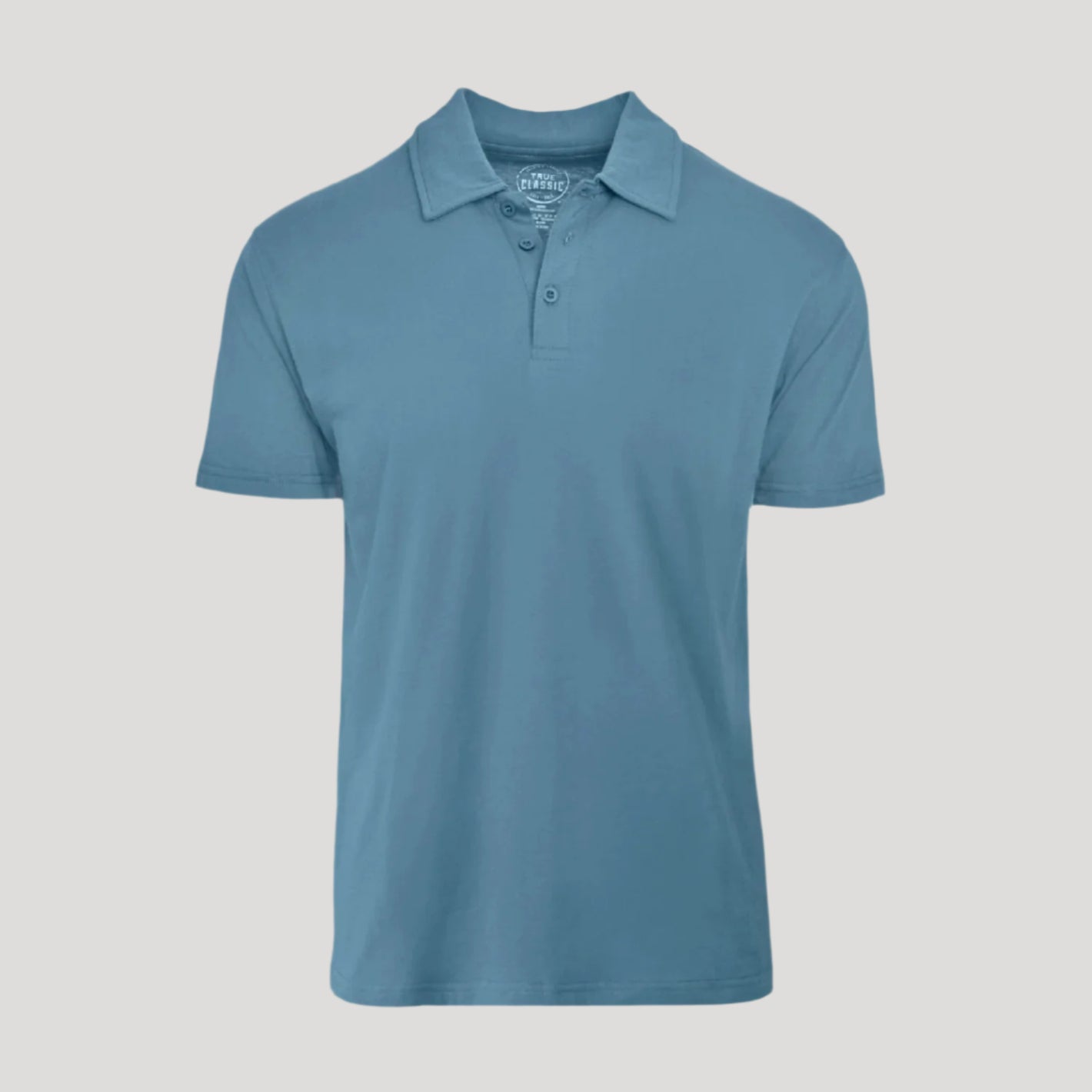 Bluestone Short Sleeve Polo with three-button placket, athletic fit.