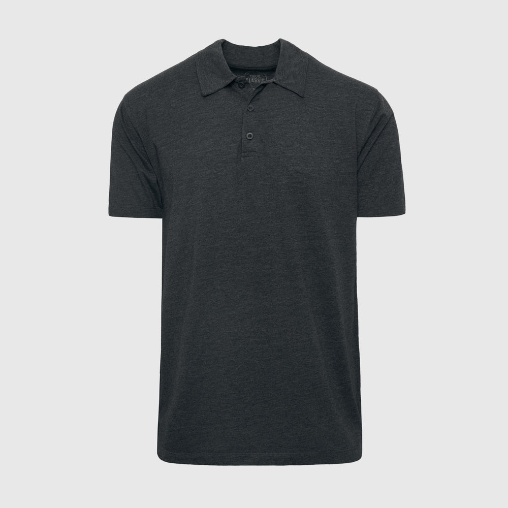 Charcoal Heather Gray Short Sleeve Polo