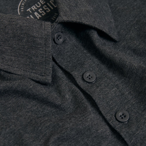 Charcoal Heather Gray Short Sleeve Polo