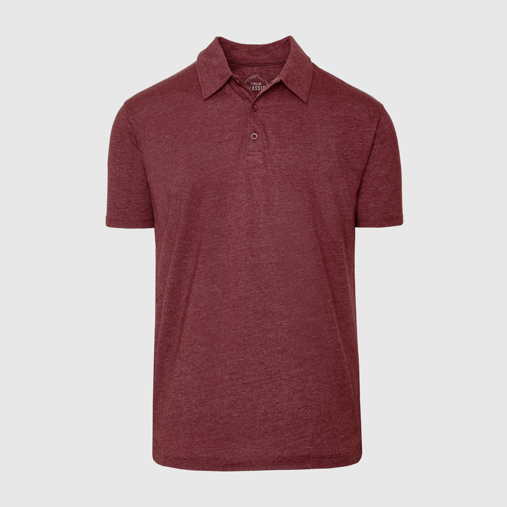 Heather Burgundy Short Sleeve Polo