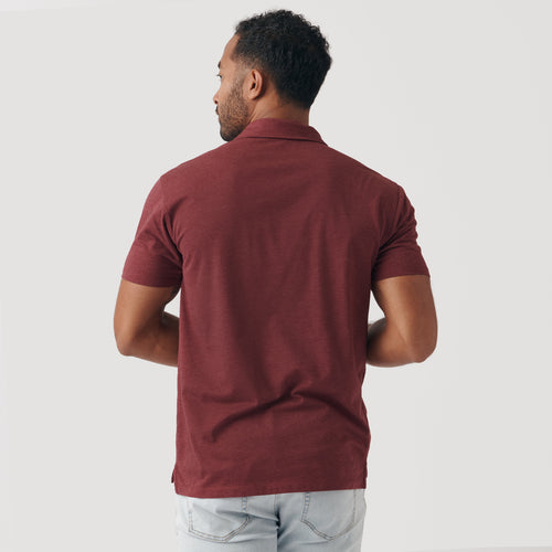 Heather Burgundy Short Sleeve Polo