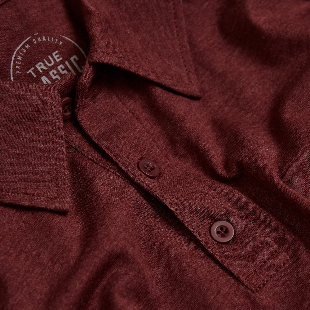 Heather Burgundy Short Sleeve Polo