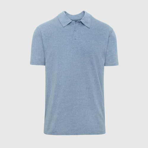 Heather Indigo Short Sleeve Polo