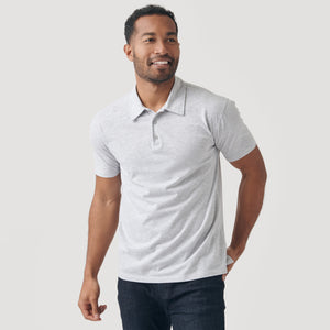 True ClassicLight Heather Gray Short Sleeve Polo