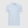 Heather Pale Blue Short Sleeve Polo with classic collar and three-button placket.
