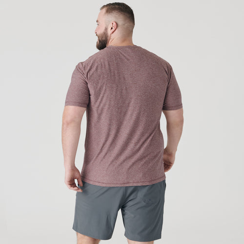 Heather Burgundy Active Short Sleeve Crew Neck Tee