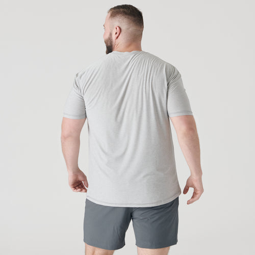 Light Heather Gray Active Short Sleeve Crew Neck Tee