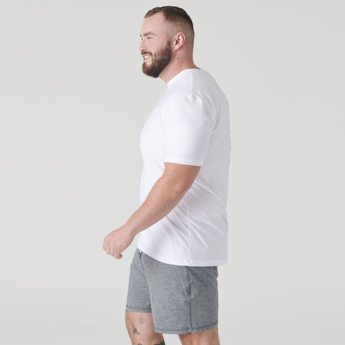 White Active Short Sleeve Crew Neck Tee