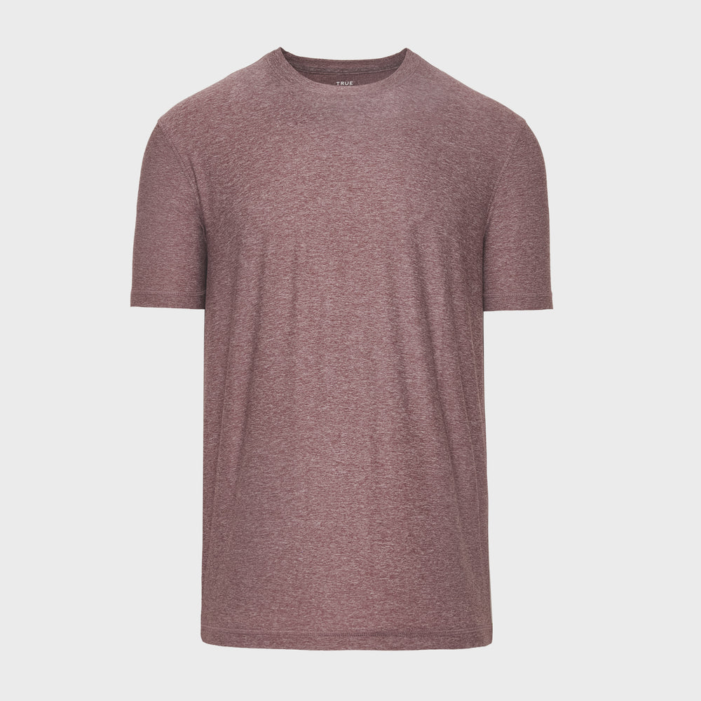 Heather Burgundy Active Short Sleeve Crew Neck Tee