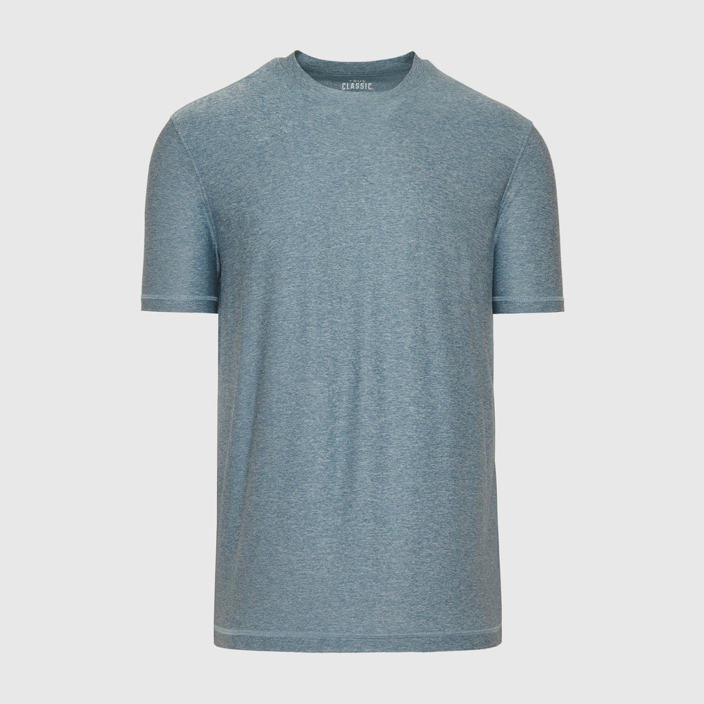 Heather Indigo Active Short Sleeve Crew Neck Tee