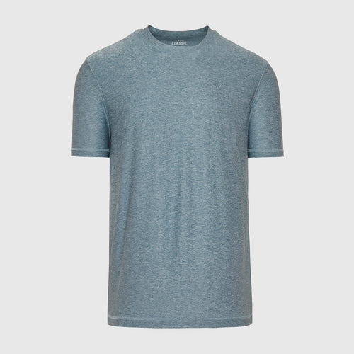 Heather Indigo Active Short Sleeve Crew Neck Tee