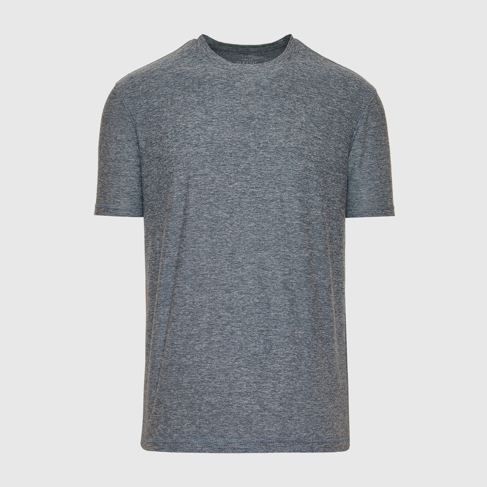 Heather Navy Active Short Sleeve Crew Neck Tee