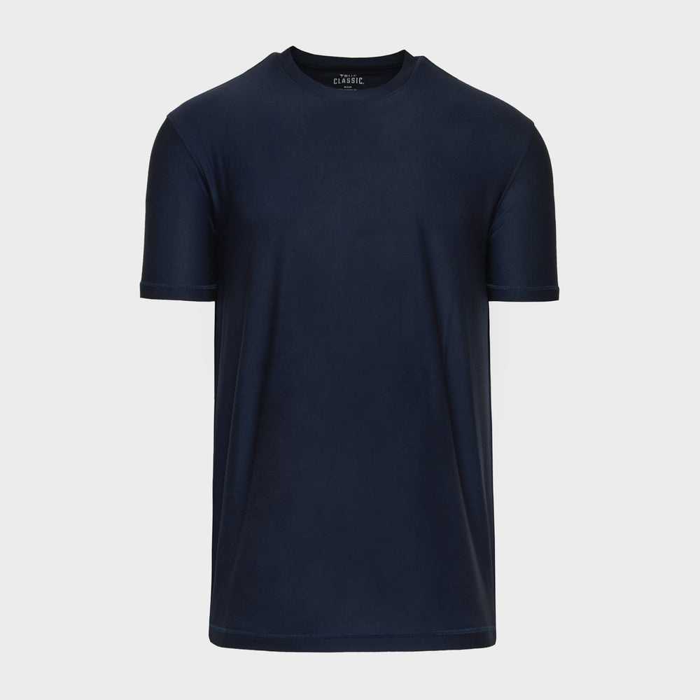 Navy Active Short Sleeve Crew Neck Tee