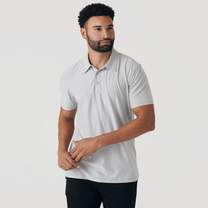 True ClassicHeather Light Gray Active Short Sleeve Polo