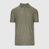 Heather Military Green Active Short Sleeve Polo, featuring a classic collar and three-button placket.