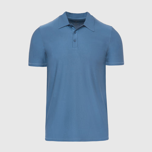 Stone Blue Active Short Sleeve Polo