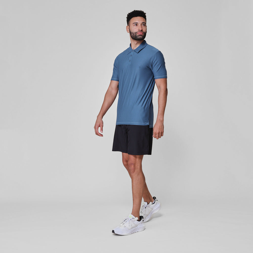 Stone Blue Active Short Sleeve Polo